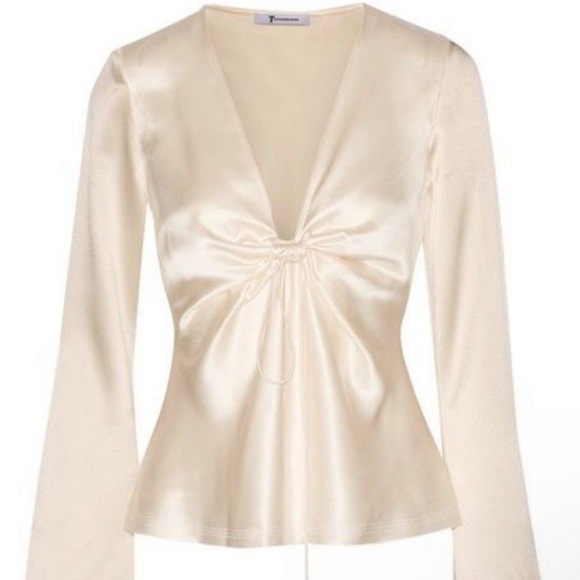 Elegant Cream Satin Women's Top - Picture 1 of 3